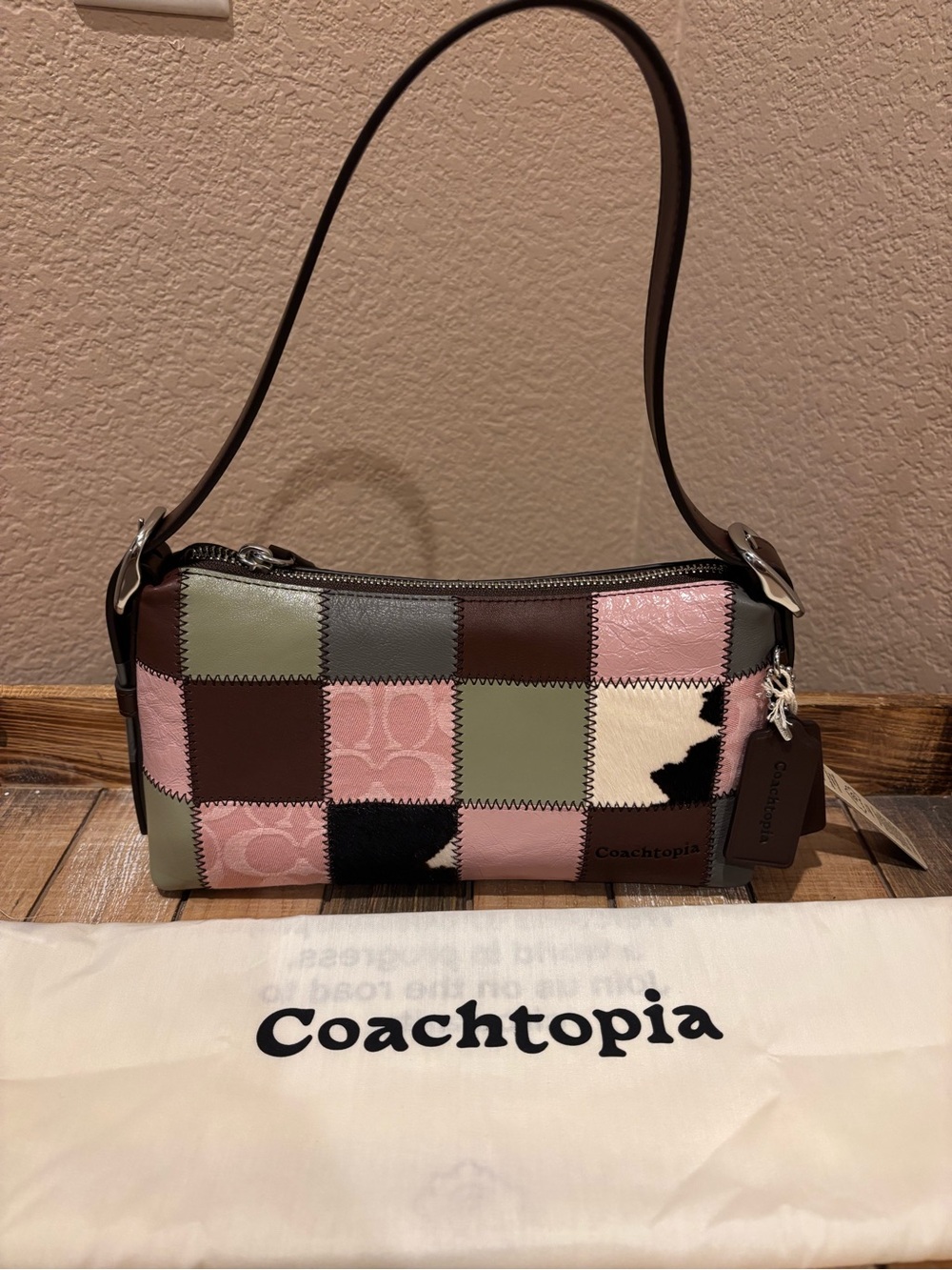 Coach Alter/Ego Small Slouchy Shoulder Bag Pink/Brown CGP69 NWT
